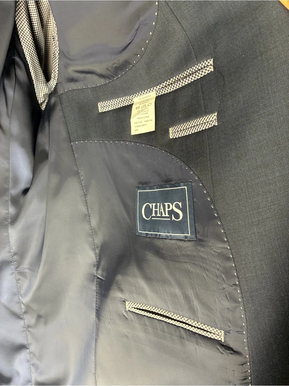 Chaps Navy Two-Button Wool Blend  Blazer, size 44S